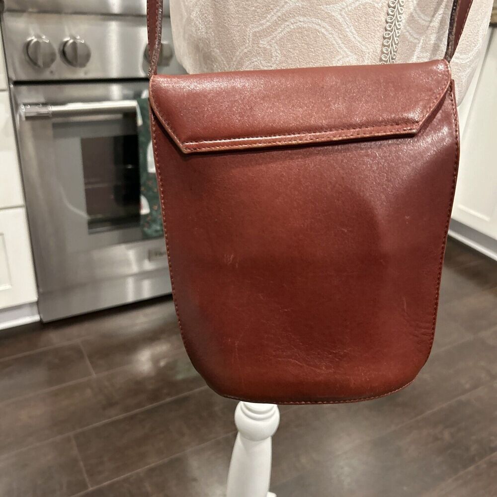 Cole Haan Brown Crossbody Bag Bucket Flap Clasp Limited Edition - Picture 9 of 16